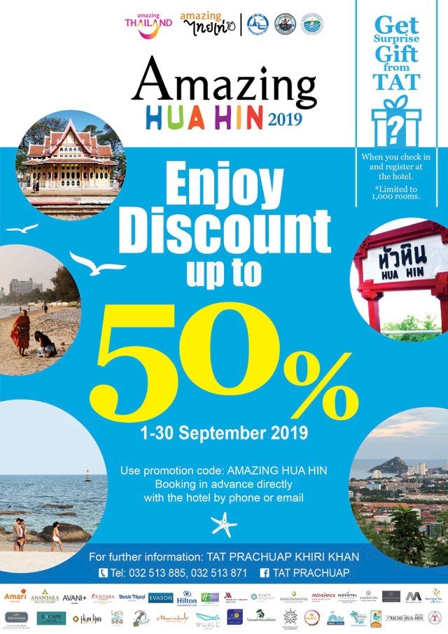 TAT’s Amazing Hua Hin 2019 promotion offers up to 50% off Room Rates