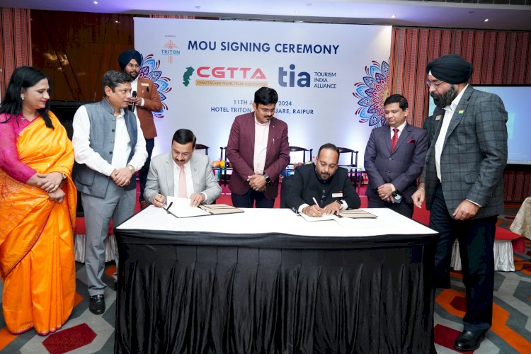 TOURISM INDIA ALLIANCE (TIA) signs an MOU with Chhattisgarh Travel Trade Association at Raipur